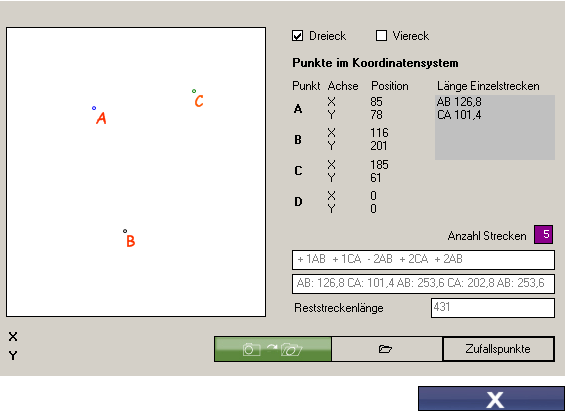 Ansicht Strecken